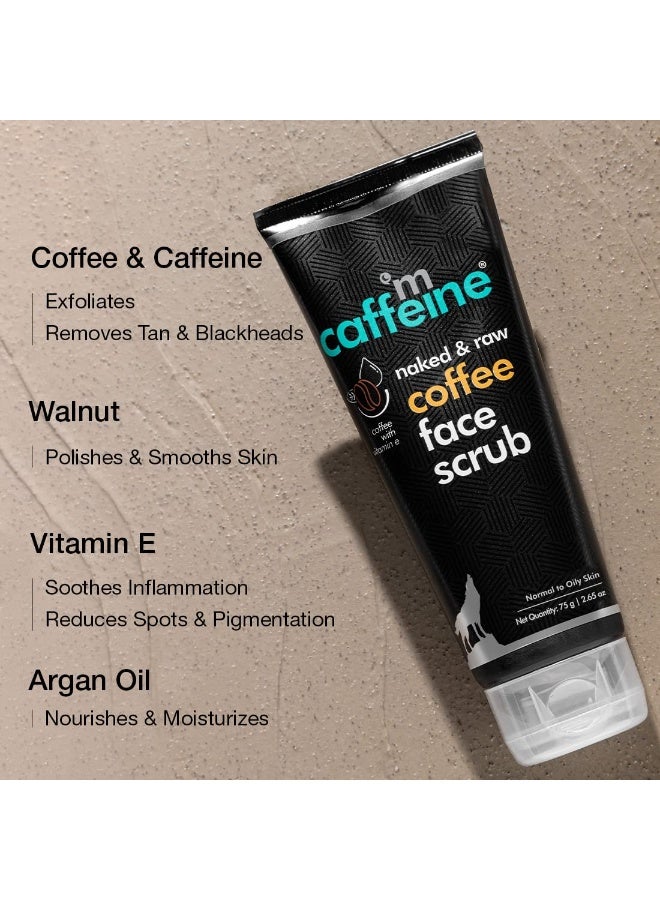 mCaffeine Coffee Tan & Dead Skin Removal Face Scrub (75gm)|Caffeine & Walnut Scrub for Face|Exfoliating & Brightening Scrub|Blackhead Remover,Whitehead Remover,Detan Pack I Face Scrub For Women & Men - Image 2